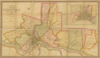 Eine Karte des County Philadelphia, aus tatsächlicher Vermessung von American School